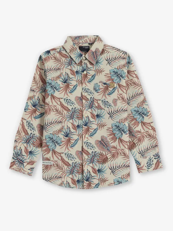 RUFF brown printed cotton shirt