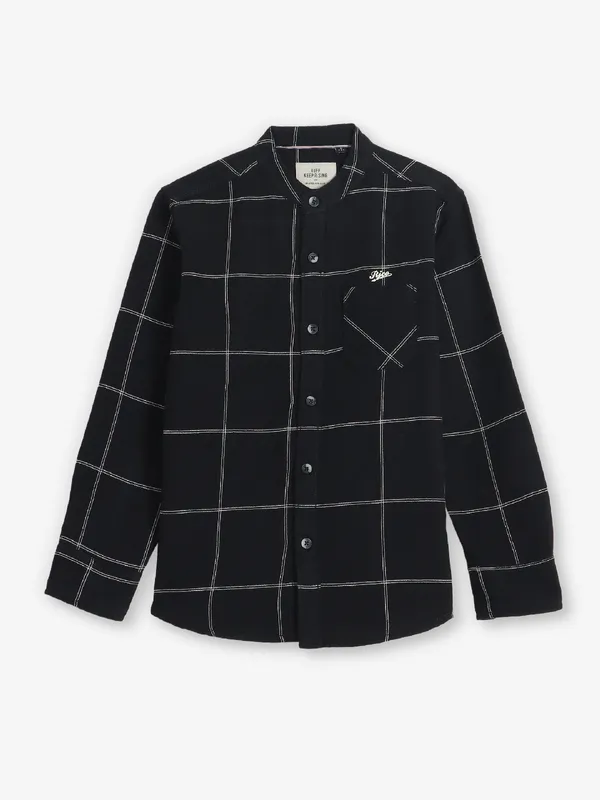 RUFF checks black shirt in cotton