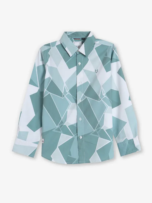 RUFF mint green printed shirt