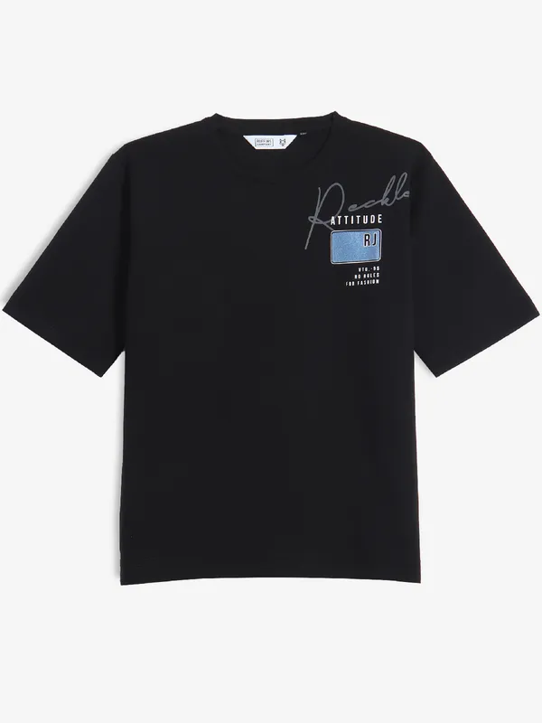 RUFF plain black cotton t-shirt