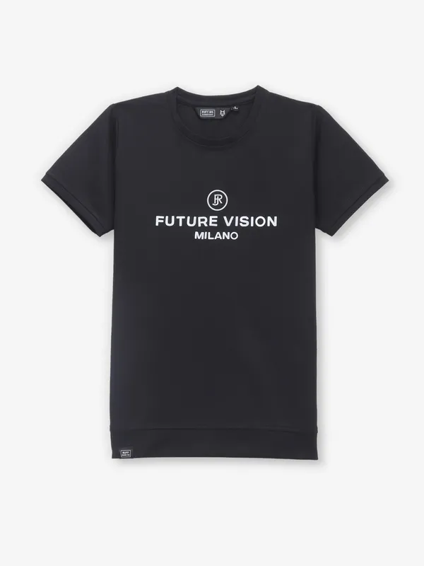 RUFF printed black cotton t-shirt for boys