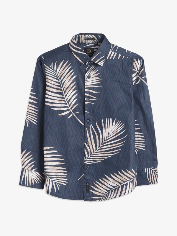 Ruff printed navy full sleeve shirt