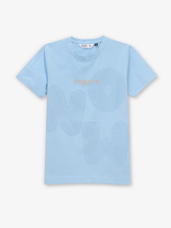RUFF sky blue texture cotton t-shirt