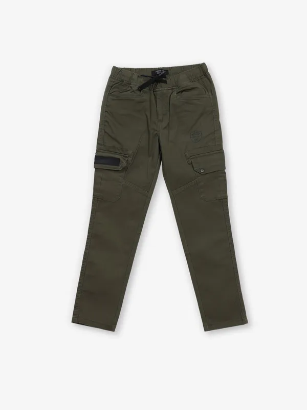 RUFF solid dark olive cotton cargo