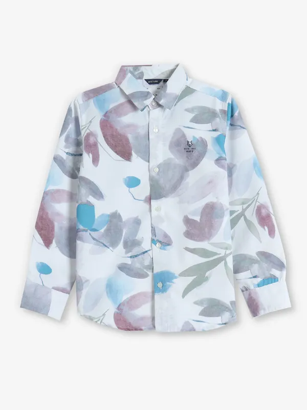 RUFF white printed shirt in cotton