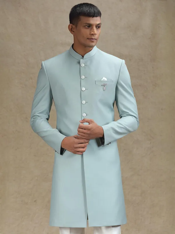 Sage green serene simple indo western
