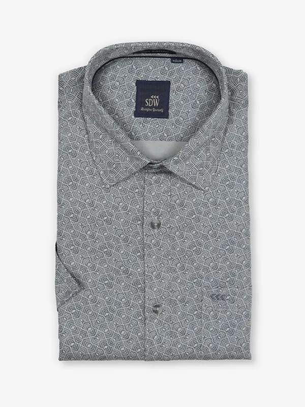 SDW grey printed cotton shirt