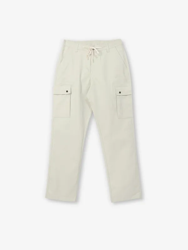 SHIELD beige cotton trouser for mens