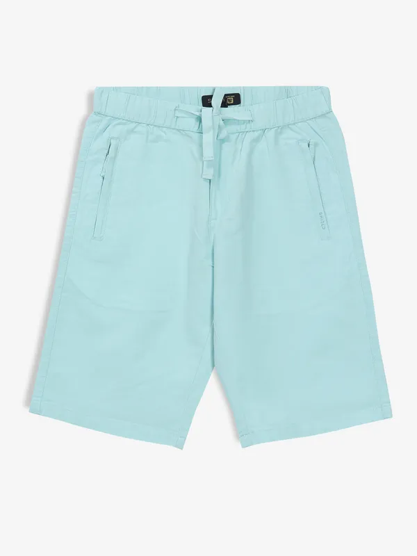 SHIELD mint blue solid shorts