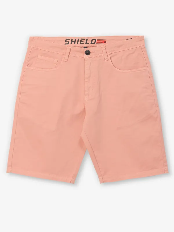 SHIELD peach cotton shorts for men