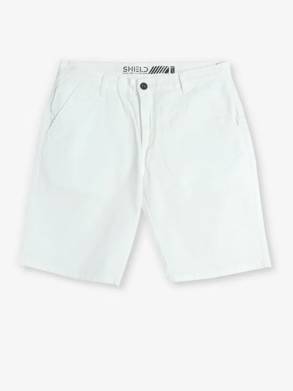 SHIELD white cotton shorts