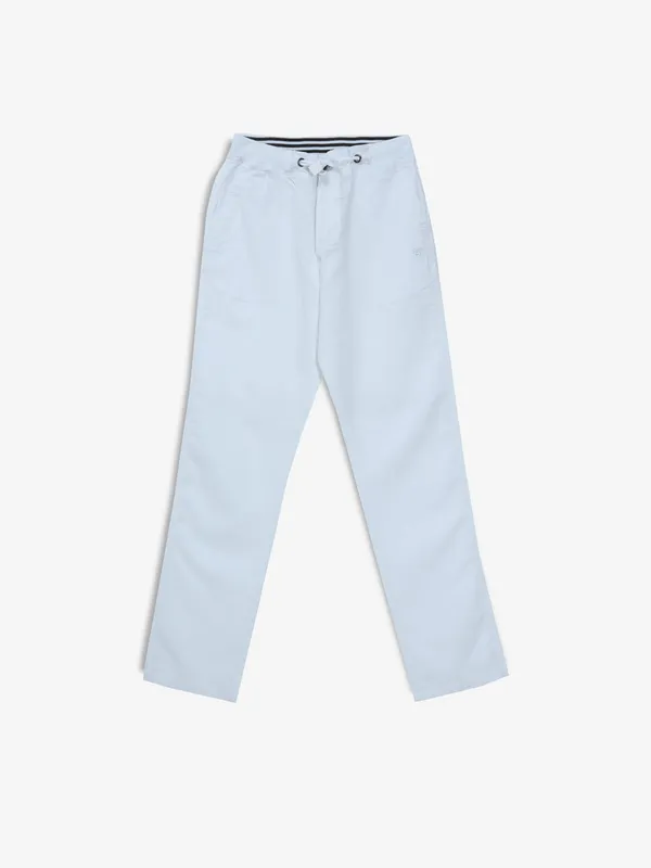 SHIELD white cotton solid track pant