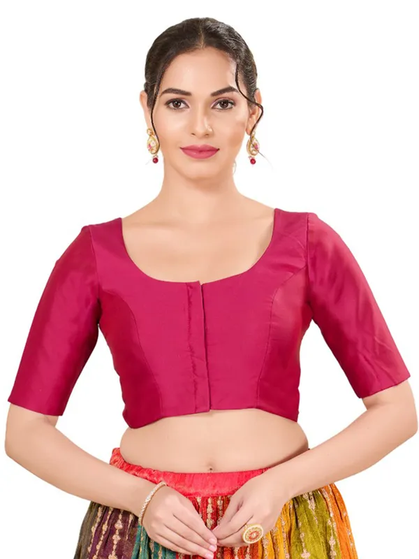 Silk pink readymade blouse