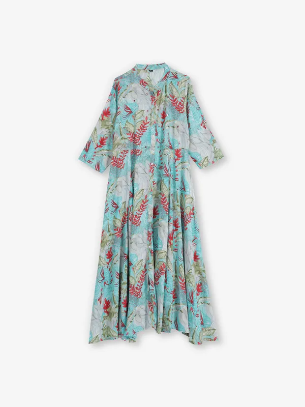 Sky bloom cotton silk kurti