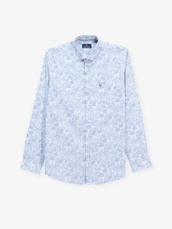 ALLEN SOLLY soothing sky blue floral design casual shirt