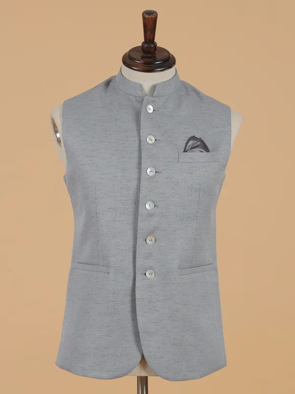 Sophisticated grey cotton waistcoat