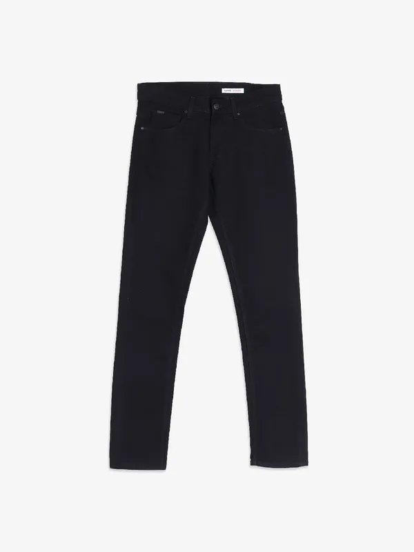 Spykar black solid men jeans