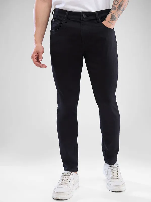 SPYKAR black washed super skinny fit denim jeans