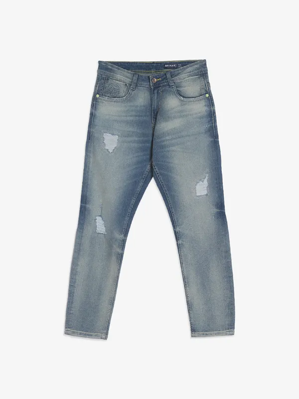 Spykar blue slim fit ankle length jeans