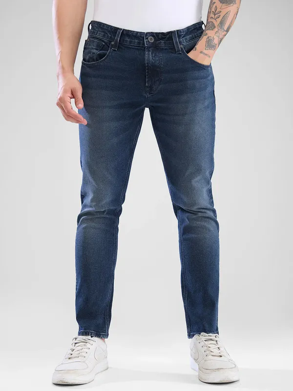 SPYKAR blue washed slim fit denim jeans