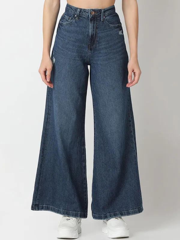 SPYKAR dark blue ripped denim jeans