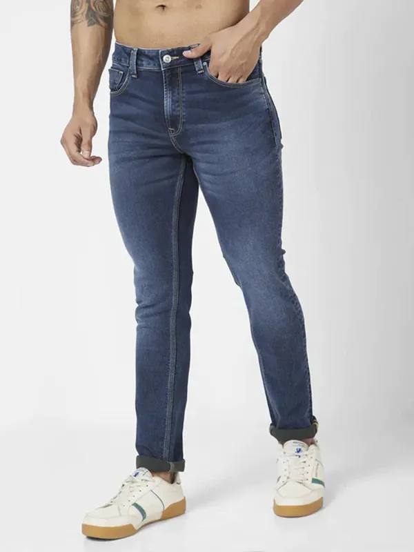 Spykar dark blue slim fit narrow jeans