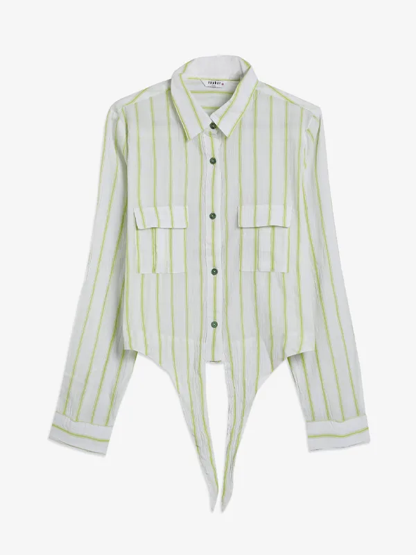 Spykar green stripe shirt