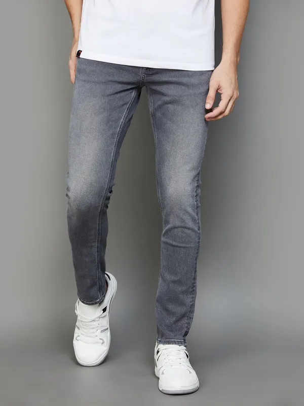 SPYKAR grey denim washed jeans