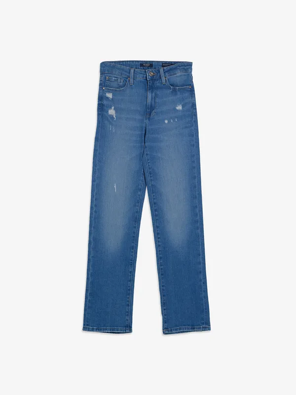 SPYKAR light blue mid-rise straight jeans