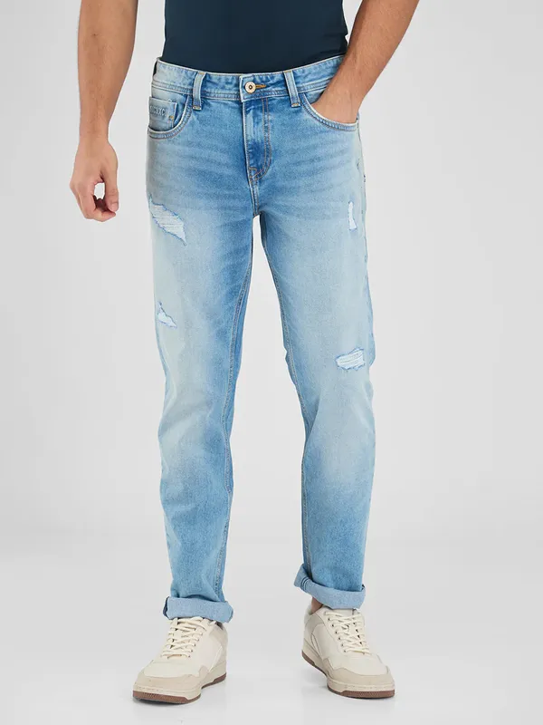 SPYKAR light blue ripped denim jeans