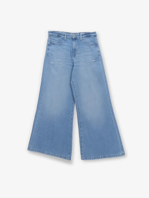 SPYKAR light blue ripped denim jeans for women