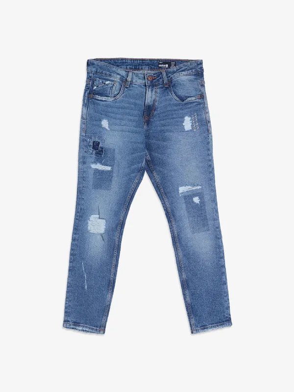 Spykar light blue slim fit ankle length jeans