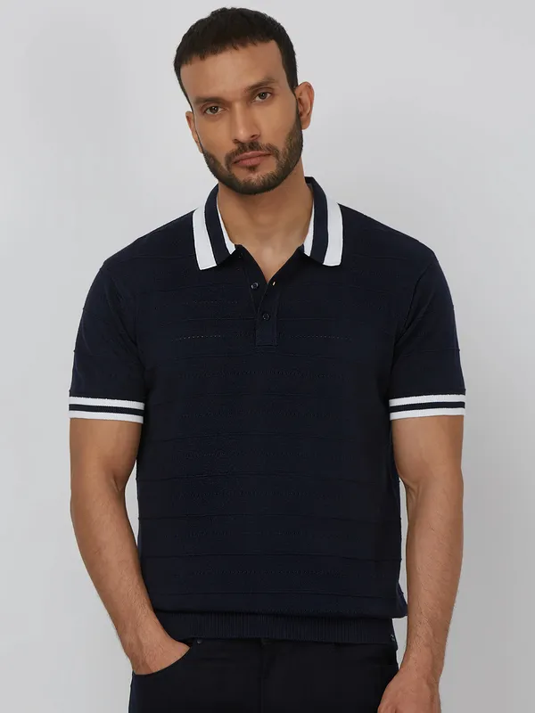SPYKAR navy polo cotton t-shirt