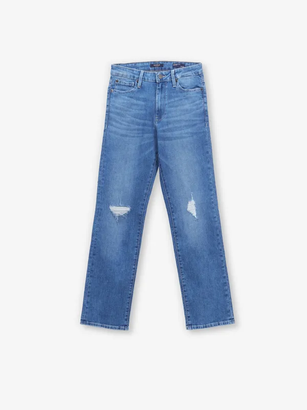 SPYKAR ripped straight fit jeans in blue