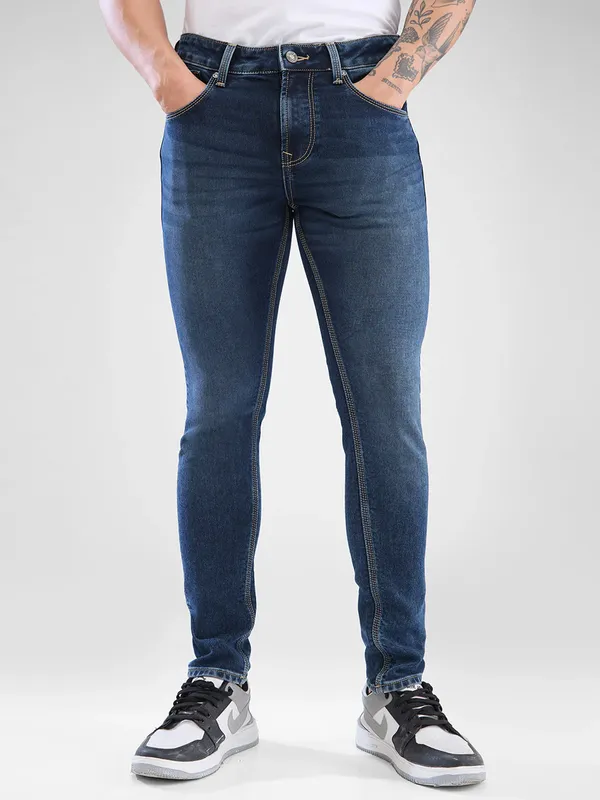 SPYKAR skinny fit denim blue jeans for men