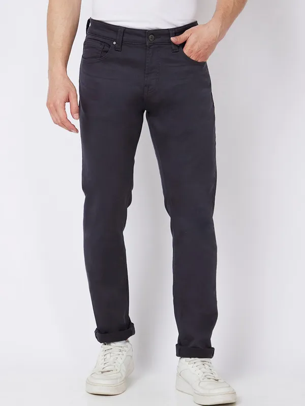 Spykar solid black jeans in slim fit