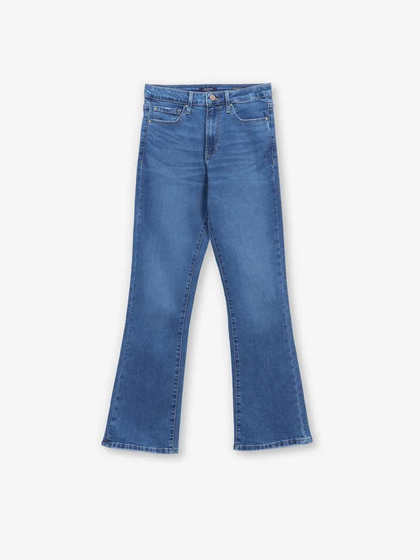 SPYKAR solid blue bootcut jeans