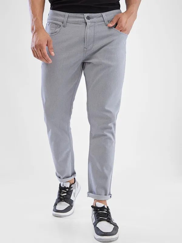 SPYKAR solid grey slim fit jeans