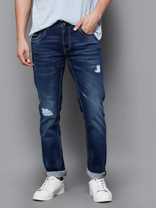SPYKAR washed blue skinny fit denim