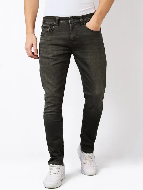 SPYKAR washed olive skinny fit denim jeans