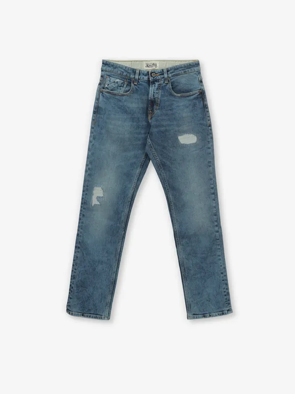 SPYKAR washed ripped vintage blue slim fit jeans