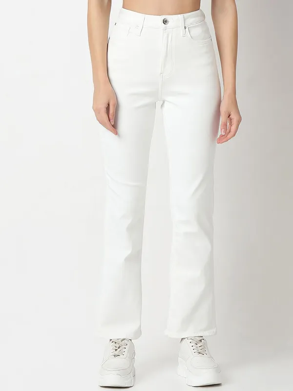 SPYKAR white solid denim jeans
