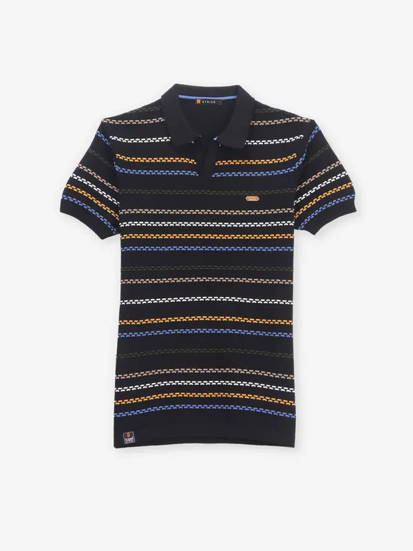 STRIDE black stripe t-shirt in cotton