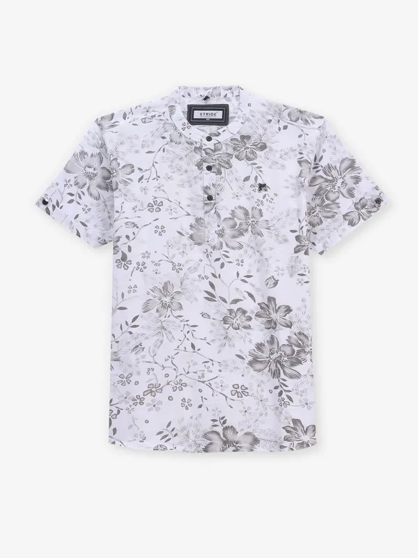 STRIDE grey cotton printed t-shirt