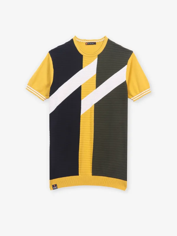 STRIDE mustard yellow cotton t-shirt
