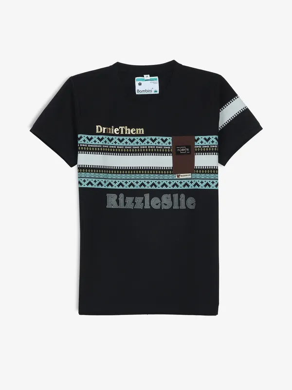 Stunning BAMBINI black printed cotton t-shirt