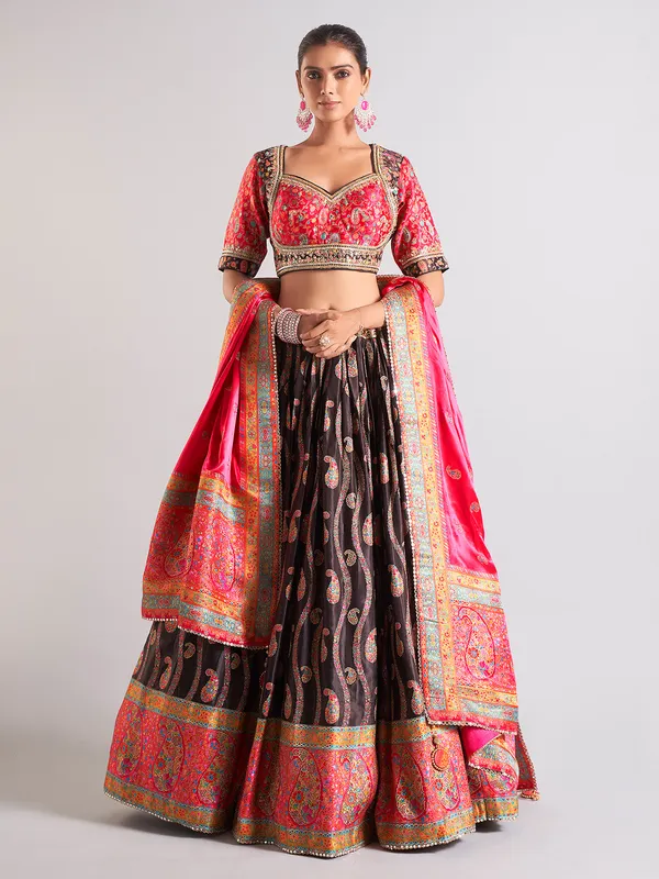 Stunning black lehenga choli with dupatta