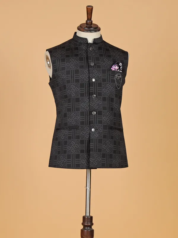 Stunning black terry rayon waistcoat