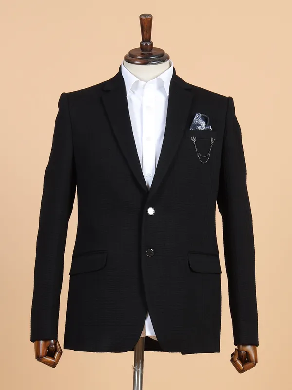 Stunning black texture party blazer