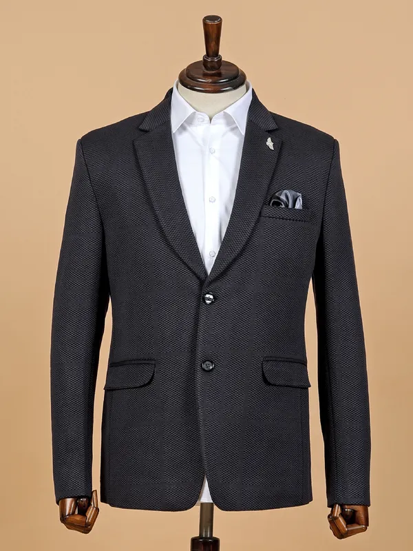 Stunning black textured coat suit for men